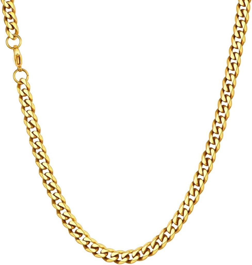 U7 Stylish Cuban Chain for Men Women, Silver/18K Gold/Black Tone, Sturdy and Strong Chain Necklace, Width 3/6/9/12mm, Length 14″/18″/20″/22″/24″/26″/28″/30″, Send Gift Box U7 Stylish Cuban Chain for Men Women, Silver/18K Gold/Black Tone, Sturdy and Strong Chain Necklace, Width 3/6/9/12mm, Length 14″/18″/20″/22″/24″/26″/28″/30″, Send Gift Box