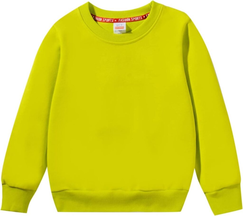 UIFLQXX Kids Boys Girls Sweatshirt Back to School Fleece Plain Jumper Crew Round Neck Pullover 𝗨niform Top Children’s Solid Plus Babies Color Top Coat Long Sleeve Clothing
