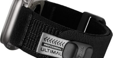 ULTIMAL Elastic Strap Compatible with Apple Watch Strap 44mm 45mm 46mm 49mm 42mm, Soft Nylon Band, Hook & Loop Design for iWatch Strap Series Ultra/10/9/8/7/6/5/4/3/2/1/SE Black ULTIMAL Elastic Strap Compatible with Apple Watch Strap 44mm 45mm 46mm 49mm 42mm, Soft Nylon Band, Hook & Loop Design for iWatch Strap Series Ultra/10/9/8/7/6/5/4/3/2/1/SE Black