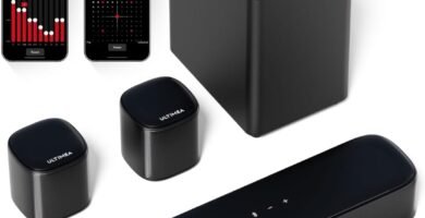 ULTIMEA 5.1ch Sound Bar for Smart TV, Virtual Surround Sound System for TV, App Control, Home Theater Sound System, TV Soundbar with Subwoofer, 2 Surround Speakers, Peak Power 250W, OPT/AUX, Aura A30 ULTIMEA 5.1ch Sound Bar for Smart TV, Virtual Surround Sound System for TV, App Control, Home Theater Sound System, TV Soundbar with Subwoofer, 2 Surround Speakers, Peak Power 250W, OPT/AUX, Aura A30