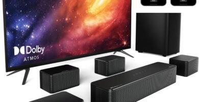 ULTIMEA 7.1 Sound Bar for TV, with Dolby Atmos, APP Control, 4 Wired Surround Speakers, 460W Surround Sound System for TV with 6.5″ Wireless Subwoofer, Home Theater Sound System, Poseidon D80 ULTIMEA 7.1 Sound Bar for TV, with Dolby Atmos, APP Control, 4 Wired Surround Speakers, 460W Surround Sound System for TV with 6.5″ Wireless Subwoofer, Home Theater Sound System, Poseidon D80