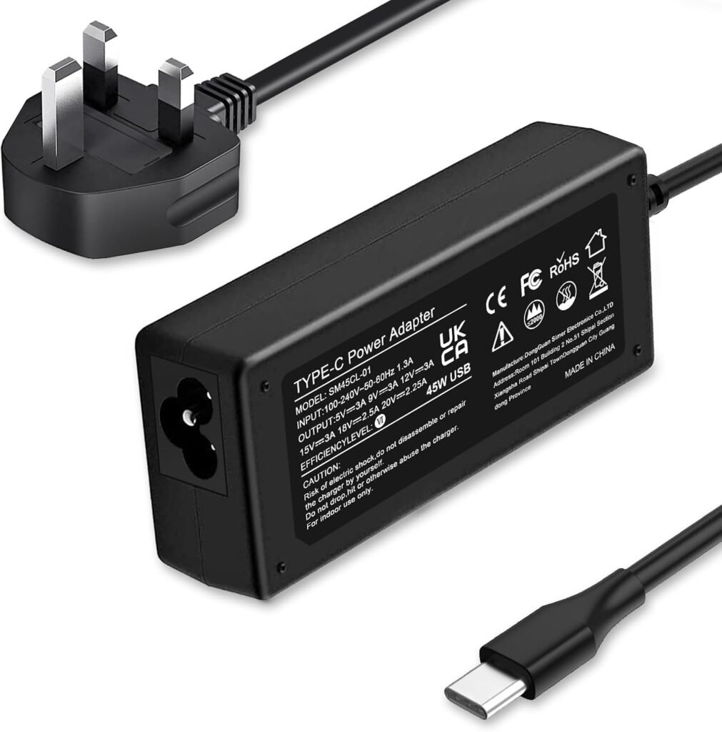 USB C 45W Laptop Charger,Type C Chromebook Charger for HP, Dell, Lenovo, Acer, Asus, Samsung, Google, and More