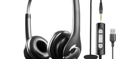 USB Headset, PC Headset with Mic with 3.5mm Jack Noise Cancelling Microphone, Lightweight Wired headphones with Mic for Call Center, Cell Phone, Computer, Office, Business, Skype, Zoom, Webinar USB Headset, PC Headset with Mic with 3.5mm Jack Noise Cancelling Microphone, Lightweight Wired headphones with Mic for Call Center, Cell Phone, Computer, Office, Business, Skype, Zoom, Webinar