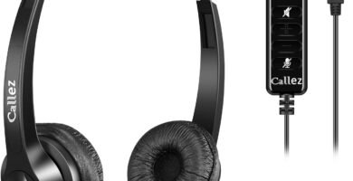 USB Headset with Microphone Noise Cancelling & Audio Controls, Stereo PC Headphone for Business Skype UC Lync Softphone Call Center Office Computer, Clearer Voice, Super Light, Ultra Comfort USB Headset with Microphone Noise Cancelling & Audio Controls, Stereo PC Headphone for Business Skype UC Lync Softphone Call Center Office Computer, Clearer Voice, Super Light, Ultra Comfort
