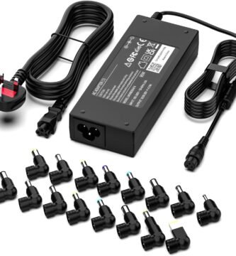 Universal Laptop Charger 90W AC Power Adapter UK Compatible with HP Lenovo Dell Acer ASUS Toshiba Sony Samsung IBM Fujitsu Gateway Notebook 19.5V Power Supply Cord with 16 Tips