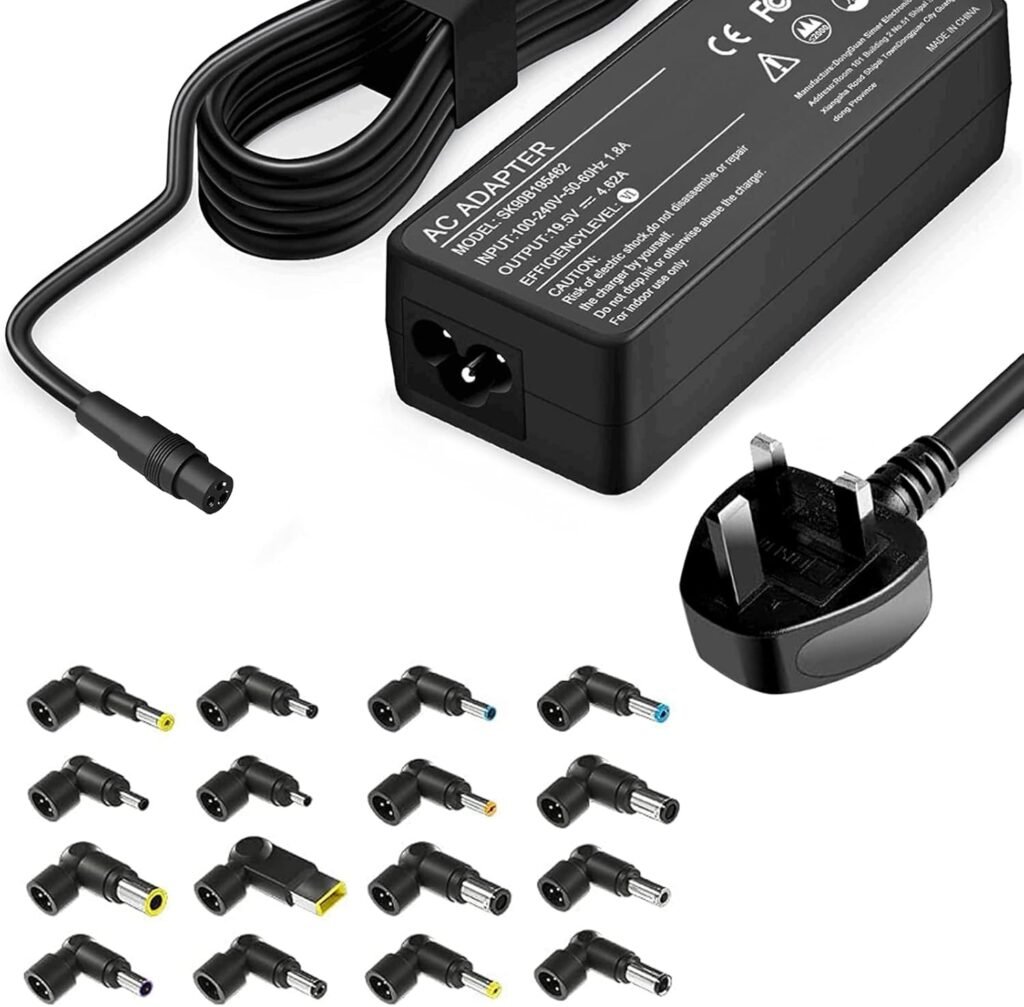 Universal Laptop Charger 90W for Toshiba Samsung Sony Dell HP Acer Asus Lenovo IBM Notebook Ultrabook Chromebook Power Supply Cord with 16 Tips