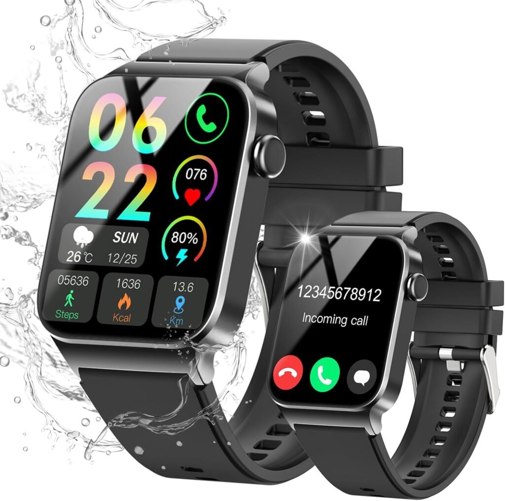 VKROBAG Smart Watch for Men Women Answer/Make Calls, 1.85″ HD Smart Watches with 110+ Sport Modes, Fitness Watch with Heart Rate Sleep Monitor, IP68 Waterproof Smartwatch for Android iOS, Black VKROBAG Smart Watch for Men Women Answer/Make Calls, 1.85″ HD Smart Watches with 110+ Sport Modes, Fitness Watch with Heart Rate Sleep Monitor, IP68 Waterproof Smartwatch for Android iOS, Black