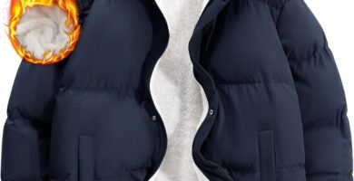 Vancavoo Puffer Jackets Men Winter Coat Hooded Padded Outwear Fleece Lining Casual Thick Coat Warm Jacket Zip Up with Pockets