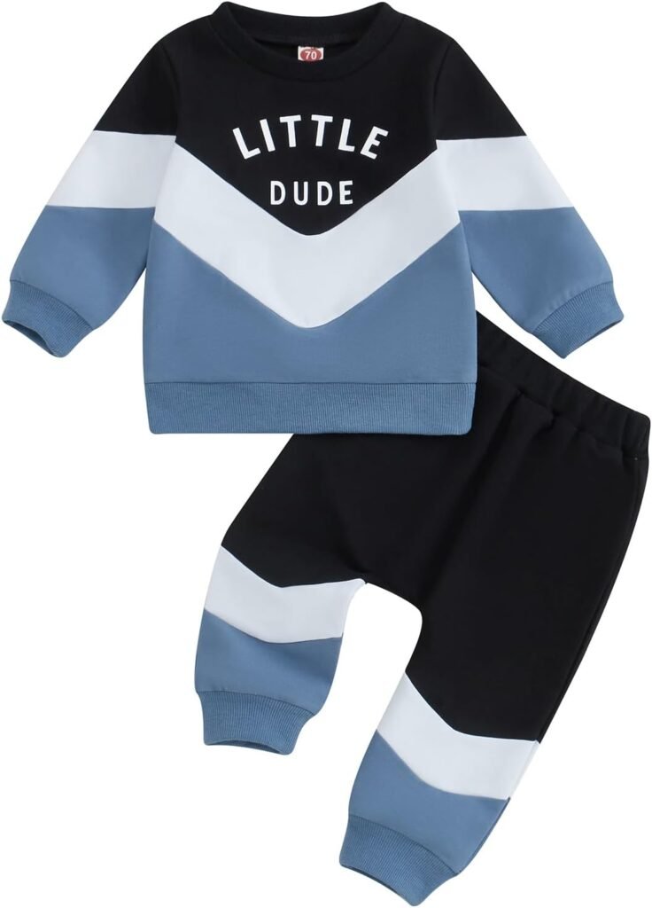 Vioyavo Toddler Baby Boy 2Pcs Tracksuit Fall Winter Outfit Contrast Color Letters Print Sweatshirt Jumper Tops Elastic Waist Sweatpants Set Vioyavo Toddler Baby Boy 2Pcs Tracksuit Fall Winter Outfit Contrast Color Letters Print Sweatshirt Jumper Tops Elastic Waist Sweatpants Set