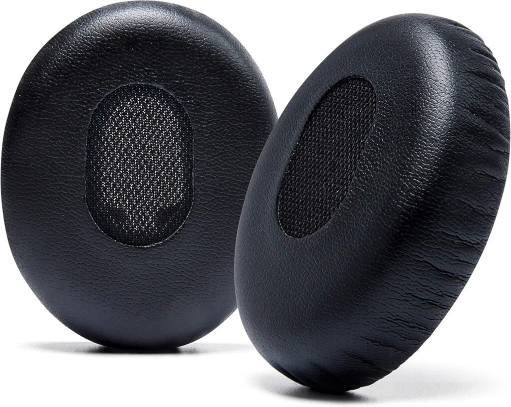 WC Wicked Cushions Replacement Ear Cushions for Bose QuietComfort 3 – Extra Durable Leather, Softer Memory Foam, Added Thickness – Compatible with Bose QC3 ON-Ear Headphones | Black