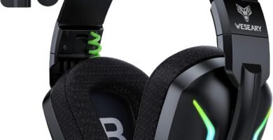 WESEARY Wireless Gaming Headset for PC, PS5, PS4, Switch, Mac, 2.4GHz Wireless Gaming Headphones with ENC Microphone, Bluetooth 5.4, 50mm Drivers, Stereo Sound, Cool Lighting, 50H Battery WESEARY Wireless Gaming Headset for PC, PS5, PS4, Switch, Mac, 2.4GHz Wireless Gaming Headphones with ENC Microphone, Bluetooth 5.4, 50mm Drivers, Stereo Sound, Cool Lighting, 50H Battery