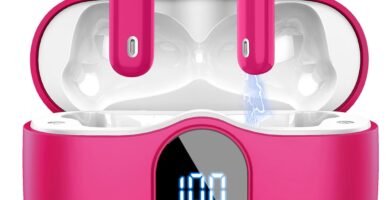 Wireless Earbuds, Bluetooth 5.4 Headphones In Ear with 4 ENC Mic, New Wireless Earphones Noise Cancelling Deep Bass, LED Display, Bluetooth Earbuds 36H Playtime, IP7 Waterproof Ear buds, USB-C, Red Wireless Earbuds, Bluetooth 5.4 Headphones In Ear with 4 ENC Mic, New Wireless Earphones Noise Cancelling Deep Bass, LED Display, Bluetooth Earbuds 36H Playtime, IP7 Waterproof Ear buds, USB-C, Red