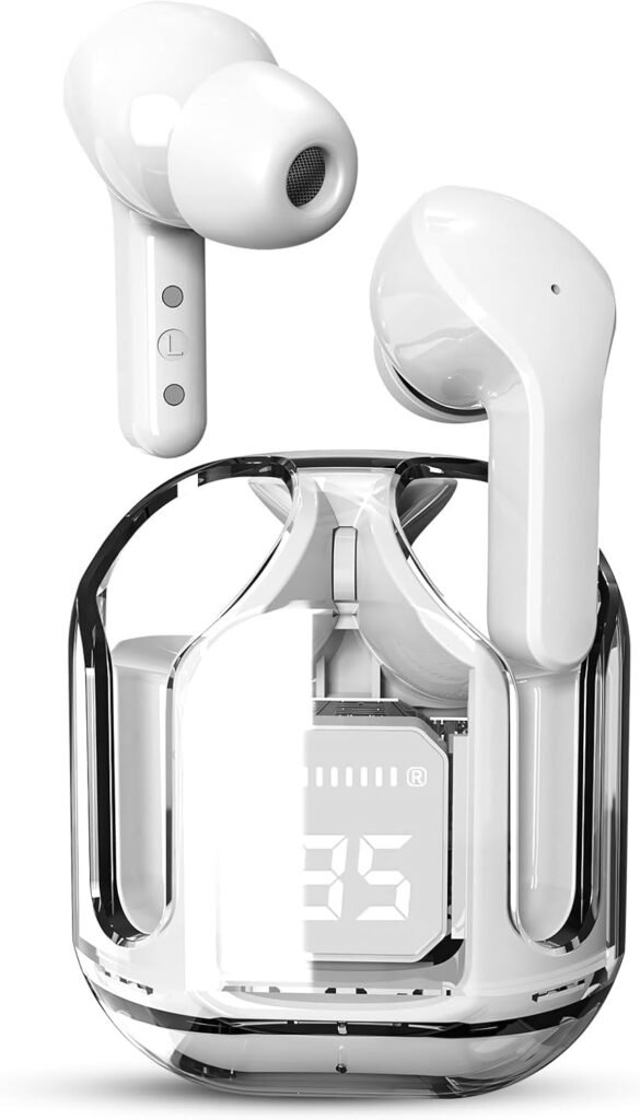 Wireless Earbuds Noise Cancelling Smart Earbuds Bluetooth 5. 3 True Headphones Bass Stereo Ear Buds with Mic Transparent Charging Case 30H Battery Life for Laptop Pad Phones Sports Workout Wireless Earbuds Noise Cancelling Smart Earbuds Bluetooth 5. 3 True Headphones Bass Stereo Ear Buds with Mic Transparent Charging Case 30H Battery Life for Laptop Pad Phones Sports Workout