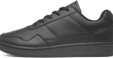 XL Awe Mens Black Lace Up Trainer