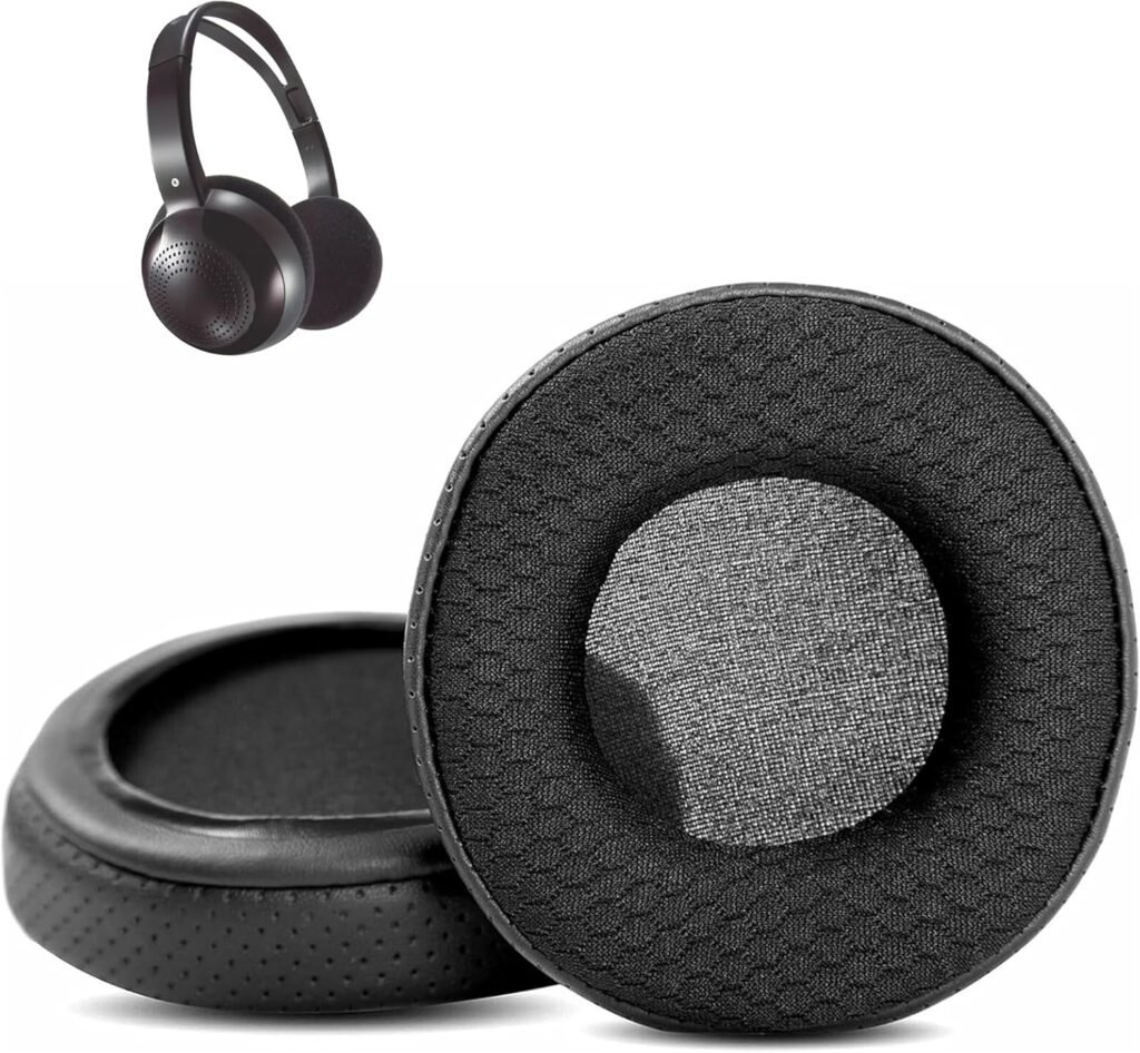 XRHTONG Durable and Breathable Earpads Replacement Compatible with Philips SHC 1300 SHC1300 SHC-1300 Headphone Ear pads Cushion(Punched Leather/Durable Fabric and Memory Foam) XRHTONG Durable and Breathable Earpads Replacement Compatible with Philips SHC 1300 SHC1300 SHC-1300 Headphone Ear pads Cushion(Punched Leather/Durable Fabric and Memory Foam)