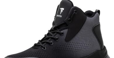 YISIQ Safety Boots Men Women Steel Toe Cap Trainers Safety Work Shoes Lightweight Work Boots Industrial Protective Shoes