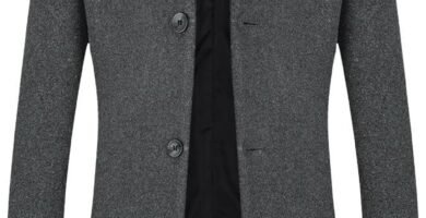 YOUTHUP Men’s Wool Coat Mid-Length Winter Trench Coat Casual Business Peacoat