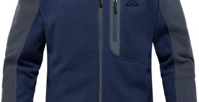 YSENTO Mens Full Zip Micro Fleece Jacket Warm Winter Outdoor Hiking Walking Stand Collar Jacket