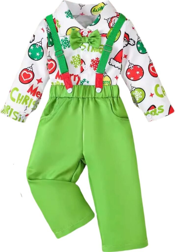 Yaopelky Baby Boy Dress Clothes Toddler Suit Shirts with Bowtie Suspender Pant Set Gentleman Outfits 1-5 Years