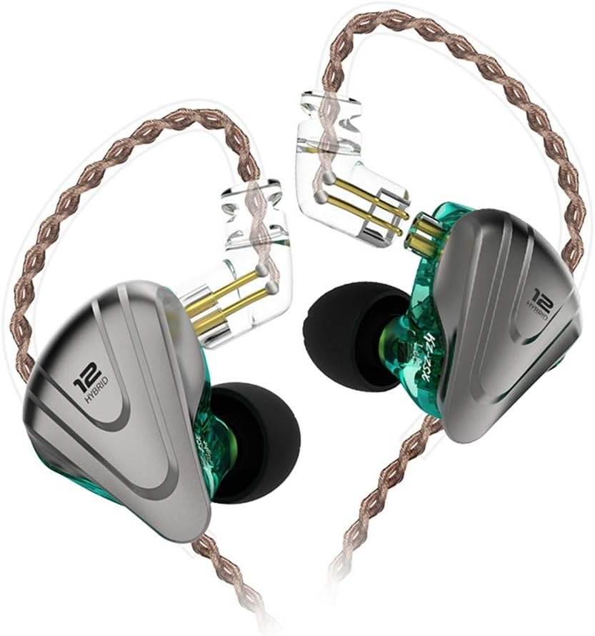 Yinyoo KZ ZSX Earphones 5BA 1DD Hybrid IEM Hifi In Ear Headphones 0.75mm 2 pin Cable, 1 Dynamic 4 Balanced Armature Driver Wired Headsets(No Mic, Cyan) Yinyoo KZ ZSX Earphones 5BA 1DD Hybrid IEM Hifi In Ear Headphones 0.75mm 2 pin Cable, 1 Dynamic 4 Balanced Armature Driver Wired Headsets(No Mic, Cyan)