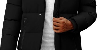 Yuson Girl Winter Jackets for Men Puffer Jacket Lightweight Water Repellent Long Mens Coats Warm Quilted Hoodies Thicken Coat Zip Up Thermal Outdoor Windbreaker Jackets with Pockets