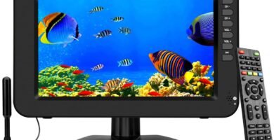 ZOSHING 10.1inch Small TV,Portable TV with Digital DVB-T2,720P Screen for USB,Freeview,H.265,DC/12Volt,HDMI,AV input,Rechargeable Battery TV for Mini Bedroom,Camping,Kitchen,Caravan ZOSHING 10.1inch Small TV,Portable TV with Digital DVB-T2,720P Screen for USB,Freeview,H.265,DC/12Volt,HDMI,AV input,Rechargeable Battery TV for Mini Bedroom,Camping,Kitchen,Caravan