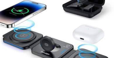 ZUMSEY 3 in 1 Foldable Apple Wireless Charger, Travel Wireless Charging Station for iPhone 16/15/14/13/12 Series, Apple Watch Charger for iWatch 10/9/Ultra 2/Ultra/8/7/6/SE/5/4/AirPods 4/3/2/Pro ZUMSEY 3 in 1 Foldable Apple Wireless Charger, Travel Wireless Charging Station for iPhone 16/15/14/13/12 Series, Apple Watch Charger for iWatch 10/9/Ultra 2/Ultra/8/7/6/SE/5/4/AirPods 4/3/2/Pro