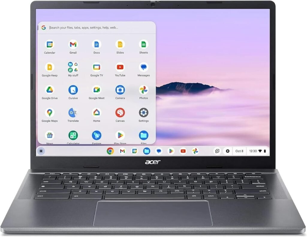 acer 2024 Chromebook Plus 514 Touchscreen Laptop, Intel 8-Core i3-N305, 8GB LPDDR5, 512GB SSD, 14″ FHD IPS Touch Display, Wi-Fi 6E, FHD 1080P Webcam, SD Card Reader, Chrome OS, Cefesfy Design Mouse