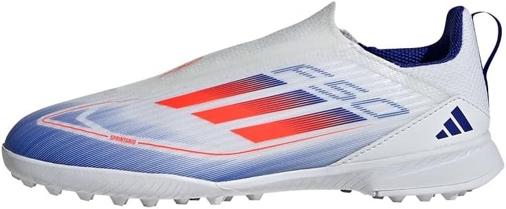 adidas F50 League Laceless Turf Boots Kids, Textile Upper, White adidas F50 League Laceless Turf Boots Kids, Textile Upper, White