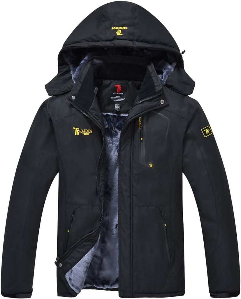 donhobo Men’s Fleece Jacket Winter Waterproof Warm Ski Jackets Windproof Coat with Zip Pockets Hood donhobo Men’s Fleece Jacket Winter Waterproof Warm Ski Jackets Windproof Coat with Zip Pockets Hood