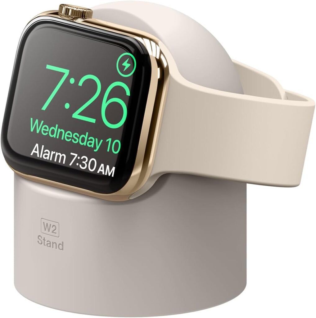 elago W2 Charger Stand Compatible with All Apple Watch Series Ultra 2&1/10/9/8/SE2/7/6/SE/5/4/3/2/1(49,46,45,44,42,41,40,38mm), Charging Dock Station, Nightstand Mode, Cable NOT included (Stone) elago W2 Charger Stand Compatible with All Apple Watch Series Ultra 2&1/10/9/8/SE2/7/6/SE/5/4/3/2/1(49,46,45,44,42,41,40,38mm), Charging Dock Station, Nightstand Mode, Cable NOT included (Stone)