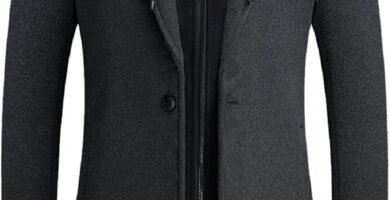 iCKER Men’s Wool Woolen Coat Long Trench Coat Winter Casual Jacket Slim Fit Overcoat