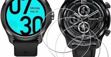 iDaPro Screen Protector for TicWatch Pro 5 / Pro 3 Ultra/TicWatch Pro3 Pro5 Smart Watch [4 Pack] Tempered Glass Anti-Scratch Bubble-Free Easy Installation
