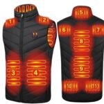 joyvio Electric Heated Vest, Unisex Washable USB Rechargeable Heated Waistcoat Winter Body Warmer Jacket Heated Gilet Coat for Outdoor Activities Men/Women Black (Power Bank Not