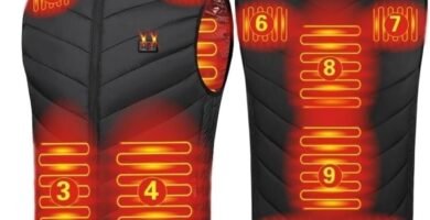 joyvio Electric Heated Vest, Unisex Washable USB Rechargeable Heated Waistcoat Winter Body Warmer Jacket Heated Gilet Coat for Outdoor Activities Men/Women Black (Power Bank Not