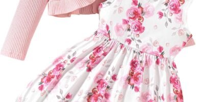 puseky Toddler Baby Girls Dress and Cardigan Set Baby Girl Floral Print Sleeveless Dress and Coat 2Pcs Fall Outfits Set puseky Toddler Baby Girls Dress and Cardigan Set Baby Girl Floral Print Sleeveless Dress and Coat 2Pcs Fall Outfits Set
