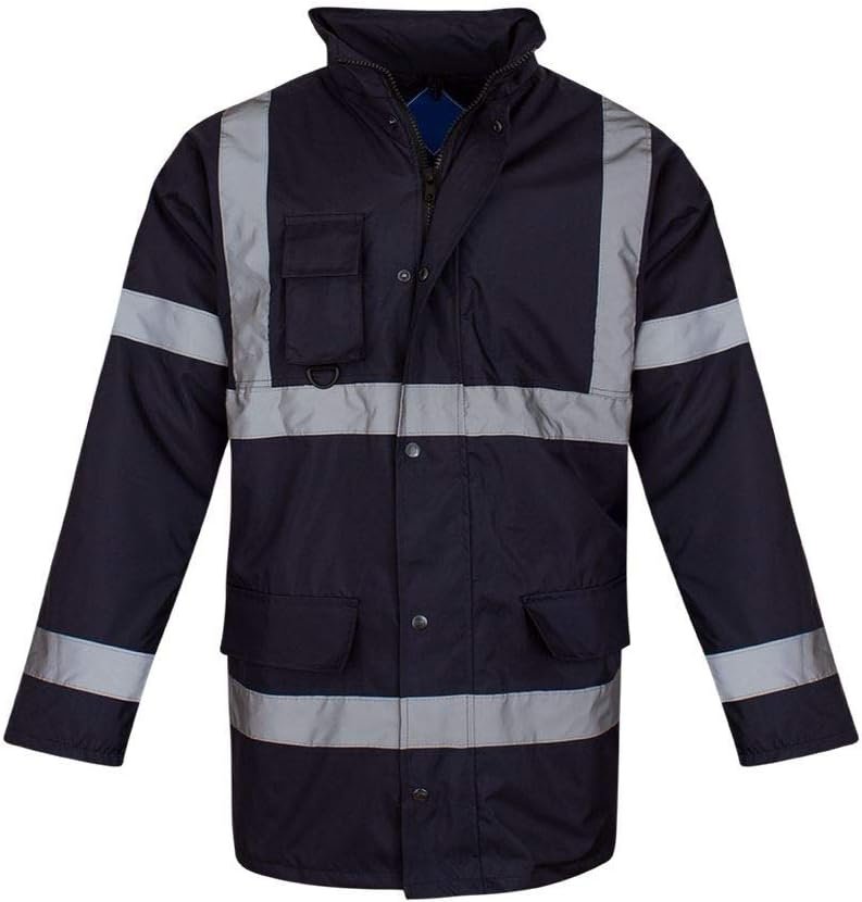 shelikes Hi Vis Viz Jackets High Visibility Parka Workwear Security Safety Fluorescent Hooded Padded Waterproof Work Wear Jacket Coat shelikes Hi Vis Viz Jackets High Visibility Parka Workwear Security Safety Fluorescent Hooded Padded Waterproof Work Wear Jacket Coat