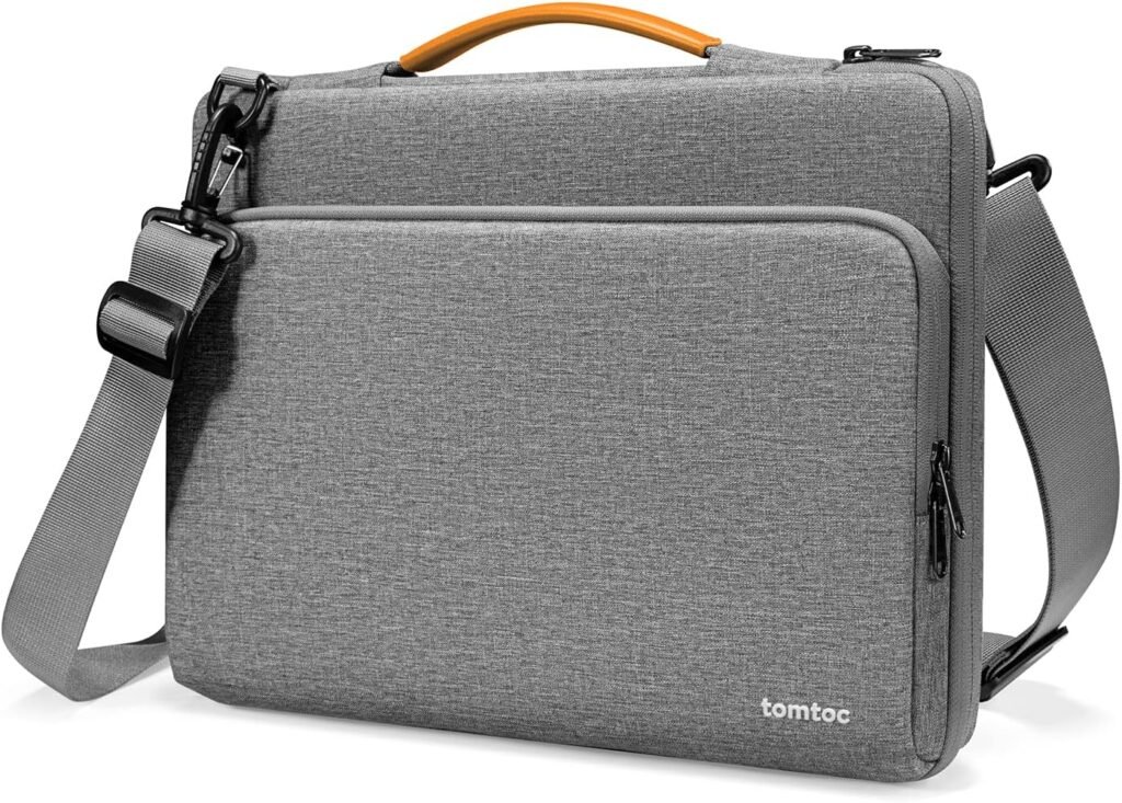tomtoc 360 Protective Laptop Shoulder Bag for 14-inch MacBook Pro M4/M3/M2/M1 Pro/Max A3112/A3401/A3185 2024-2021, Water-Resistant Carrying Case for 13.5-14.4 Inch Microsoft Surface Laptop 6/5