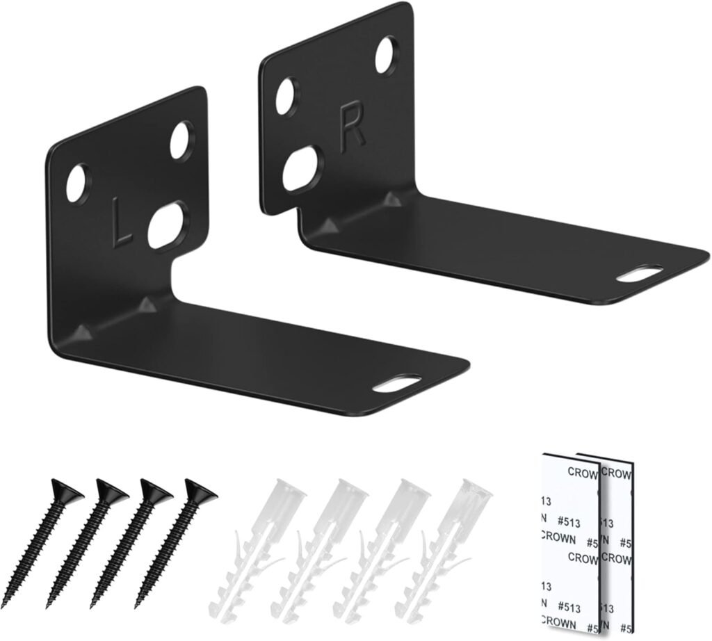 Dinghosen Universal Soundbar Wall Mount Compatible with Samsung, Sony, LG, Panasonic, Sharp and Most of SoundBar Bracket Mount Sound Bar Mounting Bracket with Hardware Kit
