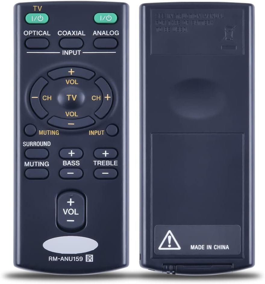 New RM-ANU159 Replacement Sony Sound Bar Remote Control for RMANU159 HT-CT60 SA-CT60 SS-WCT60 New RM-ANU159 Replacement Sony Sound Bar Remote Control for RMANU159 HT-CT60 SA-CT60 SS-WCT60