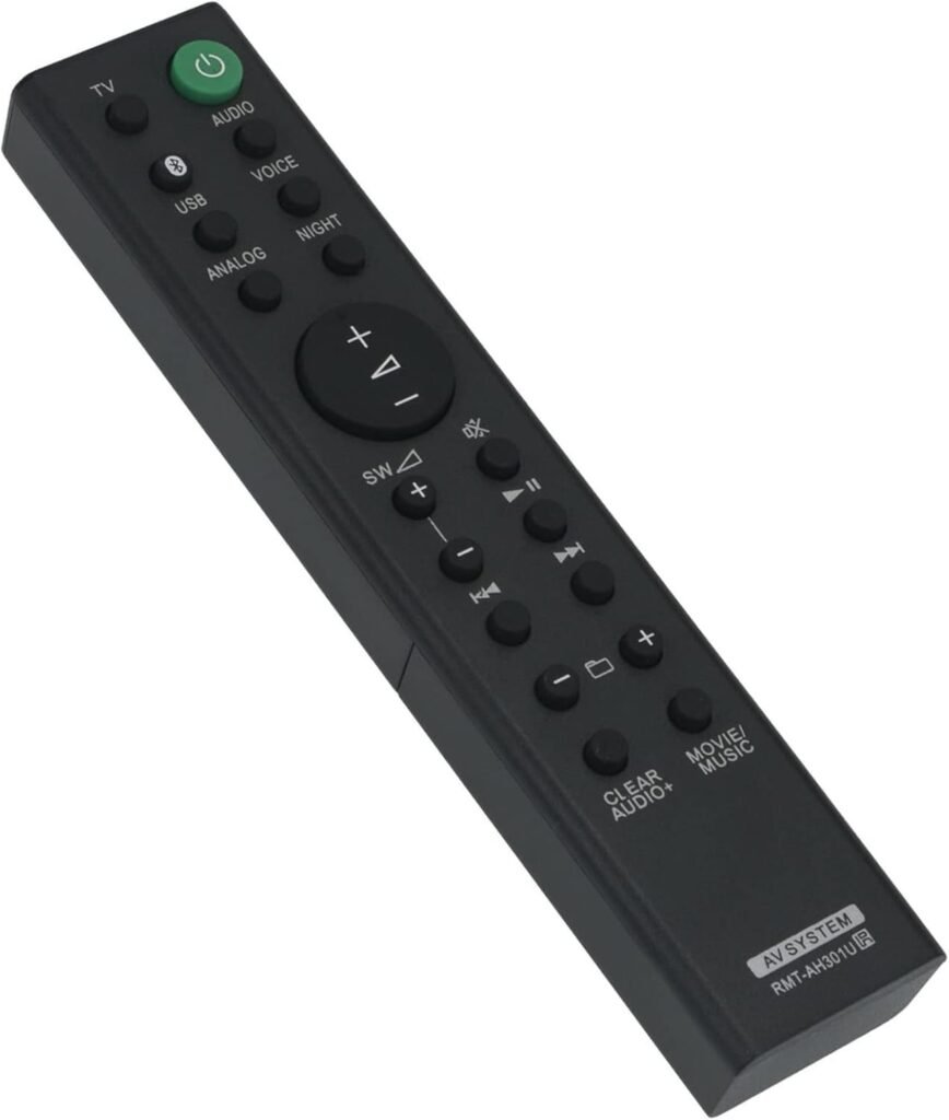 RMT-AH301U Replacement Remote Control Fit for Sony 2.1ch Compact Soundbar SA-WMT300 SA-MT300 HT-MT300 HT-MT301 SA-MT301 SA-WMT301 RMT-AH301U Replacement Remote Control Fit for Sony 2.1ch Compact Soundbar SA-WMT300 SA-MT300 HT-MT300 HT-MT301 SA-MT301 SA-WMT301