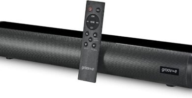 groov e Soundbar 75 – All-in-one Sound Bar with Bluetooth, Optical, USB, RCA & AUX Playback – Speaker with 75W Power & Super Bass – Button & Remote Control – Wall Mount Kit Included – Black groov e Soundbar 75 – All-in-one Sound Bar with Bluetooth, Optical, USB, RCA & AUX Playback – Speaker with 75W Power & Super Bass – Button & Remote Control – Wall Mount Kit Included – Black