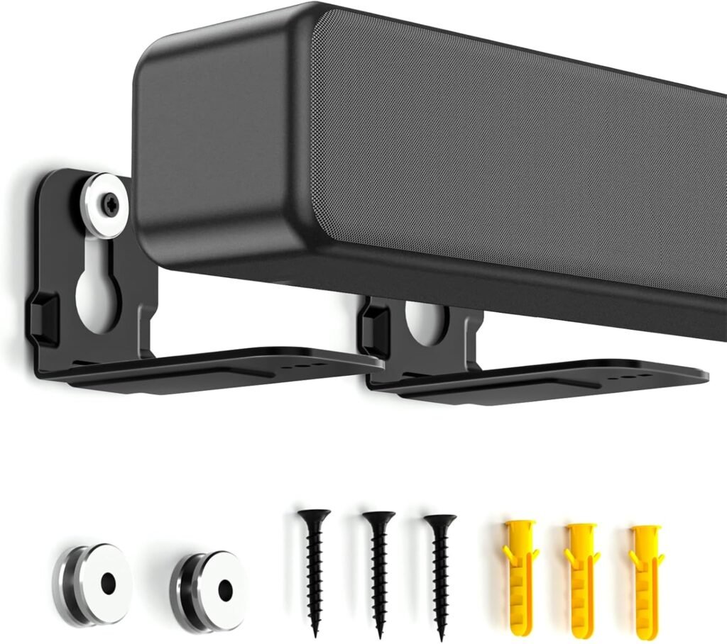 notiela Universal Soundbar Wall Mount Bracket Floating Wall Shelf for Samsung, Sony, LG, Nakamichi, Polk Audio, Vizio, Roku, Onn Soundbar Mount Mounting Bracket Sound Bar Mount Under TV notiela Universal Soundbar Wall Mount Bracket Floating Wall Shelf for Samsung, Sony, LG, Nakamichi, Polk Audio, Vizio, Roku, Onn Soundbar Mount Mounting Bracket Sound Bar Mount Under TV